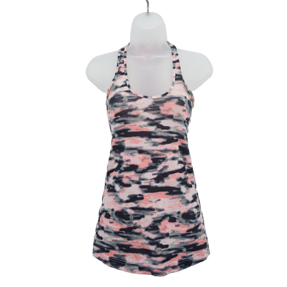 Lululemon Cool Racerback Tank Top Wamo Camo Barely Pink Color size 0 XS